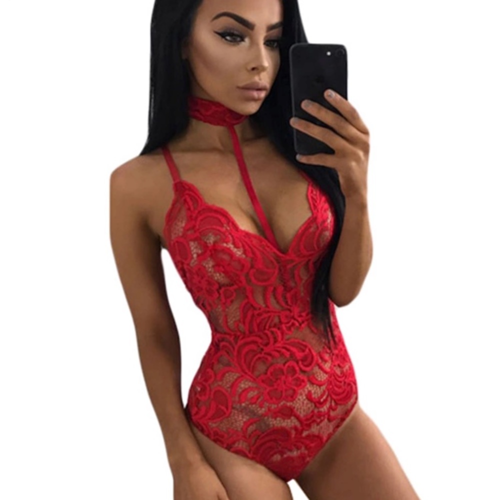 🔴Lace Red Lingerie Bodysuit